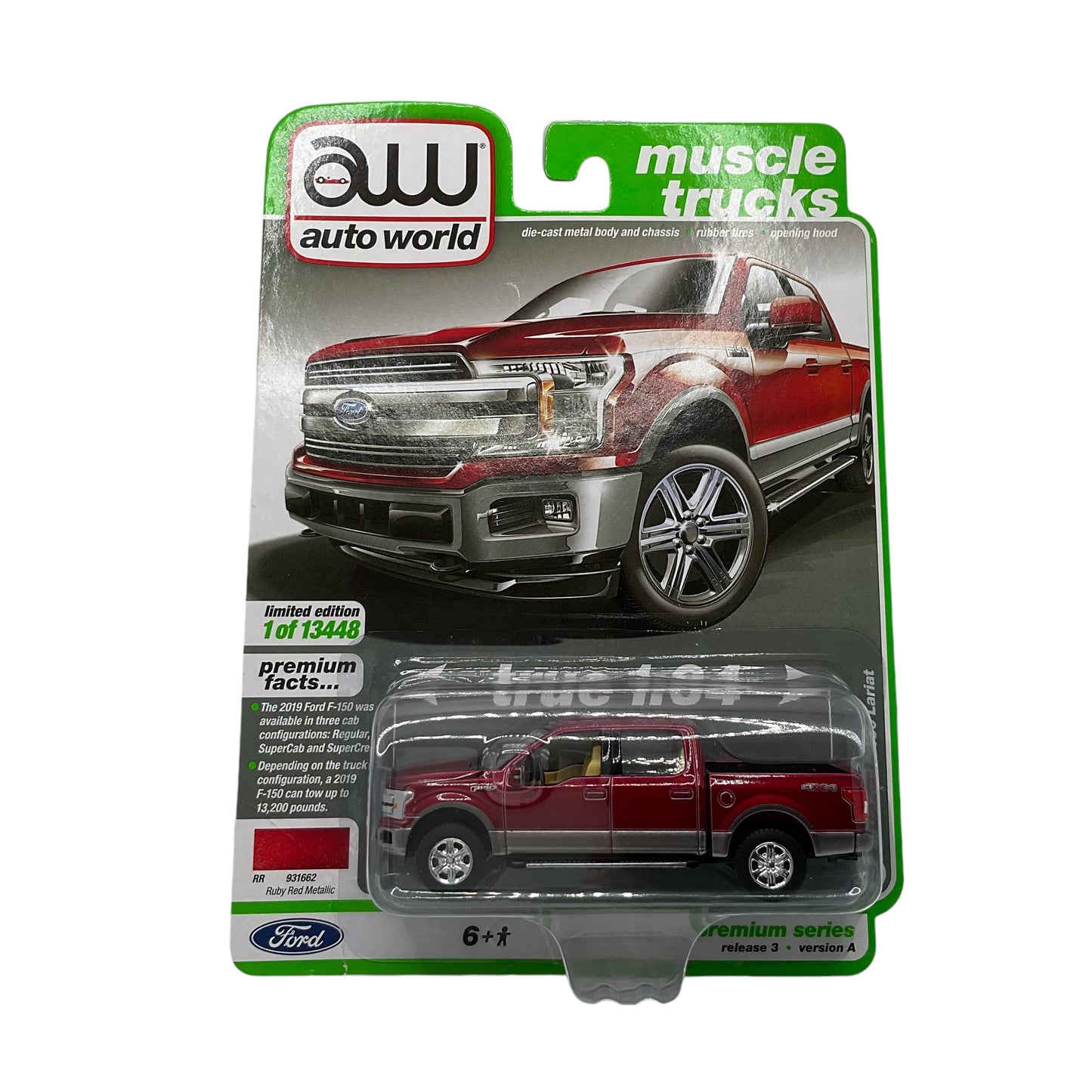 Auto World 1/64 2019 Ford F 150 Lariat Red
