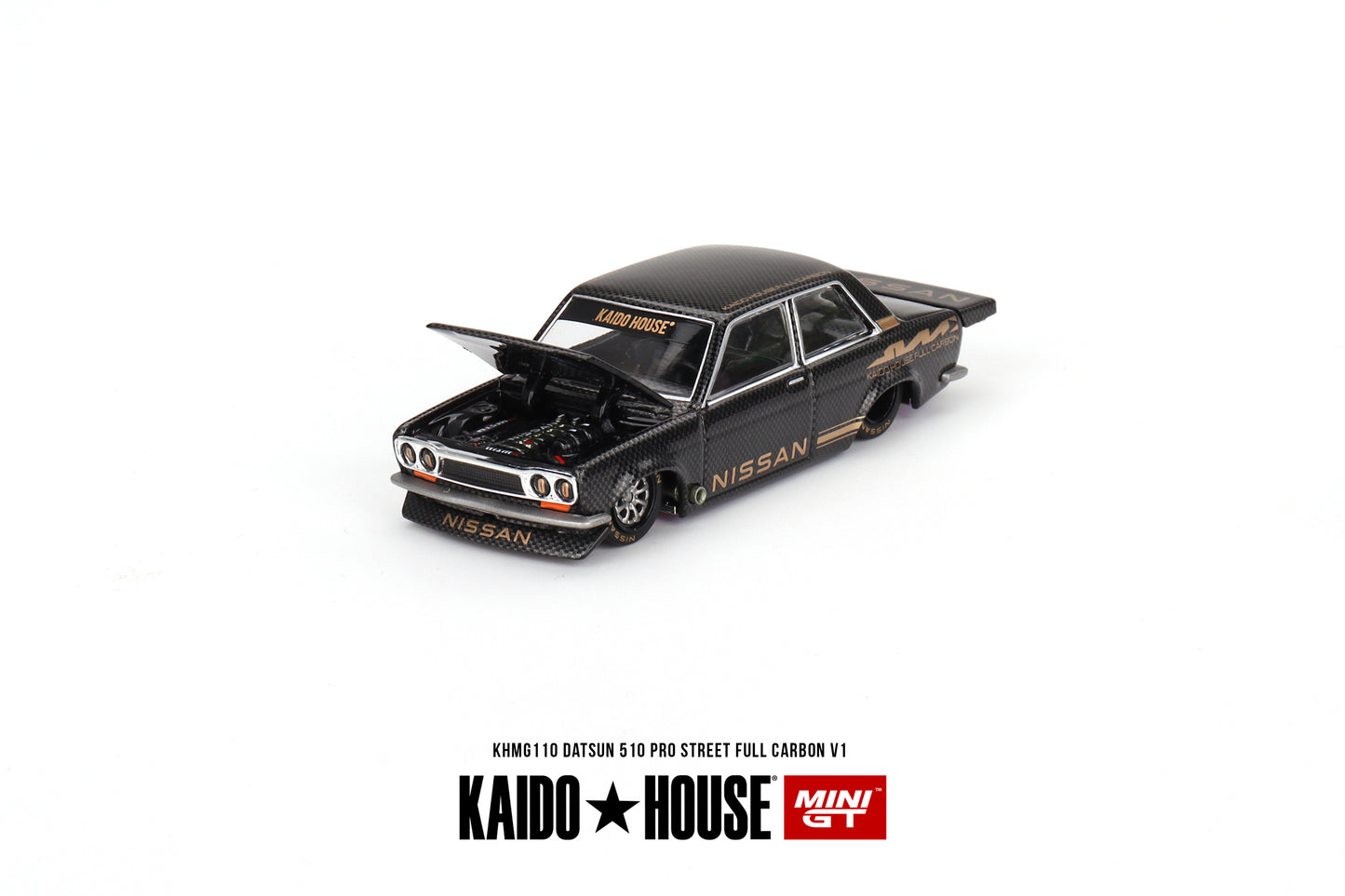 Kaido House x Mini GT 1:64 Datsun 510 Pro Street Full Carbon V1