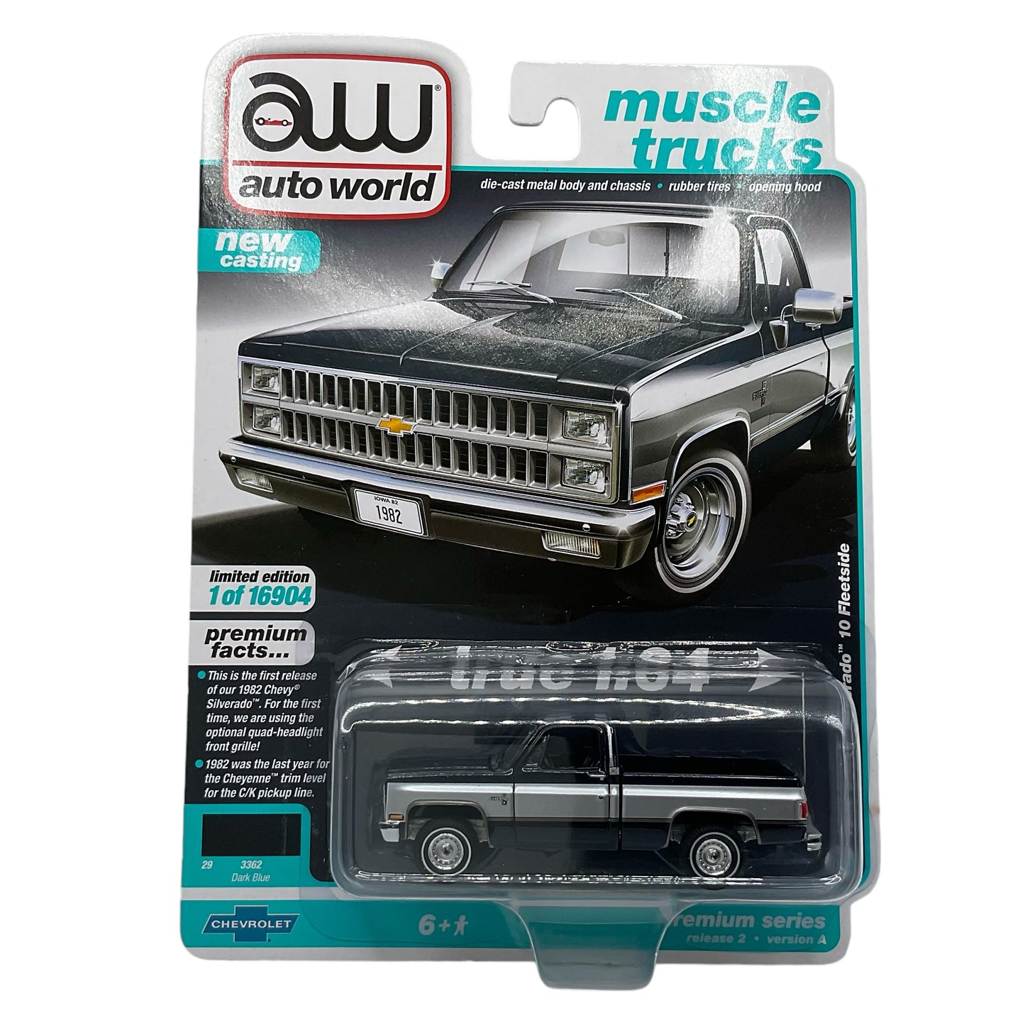 Auto World 1/64 82 Chevy Silverado 10 Fleetside Dark Blue