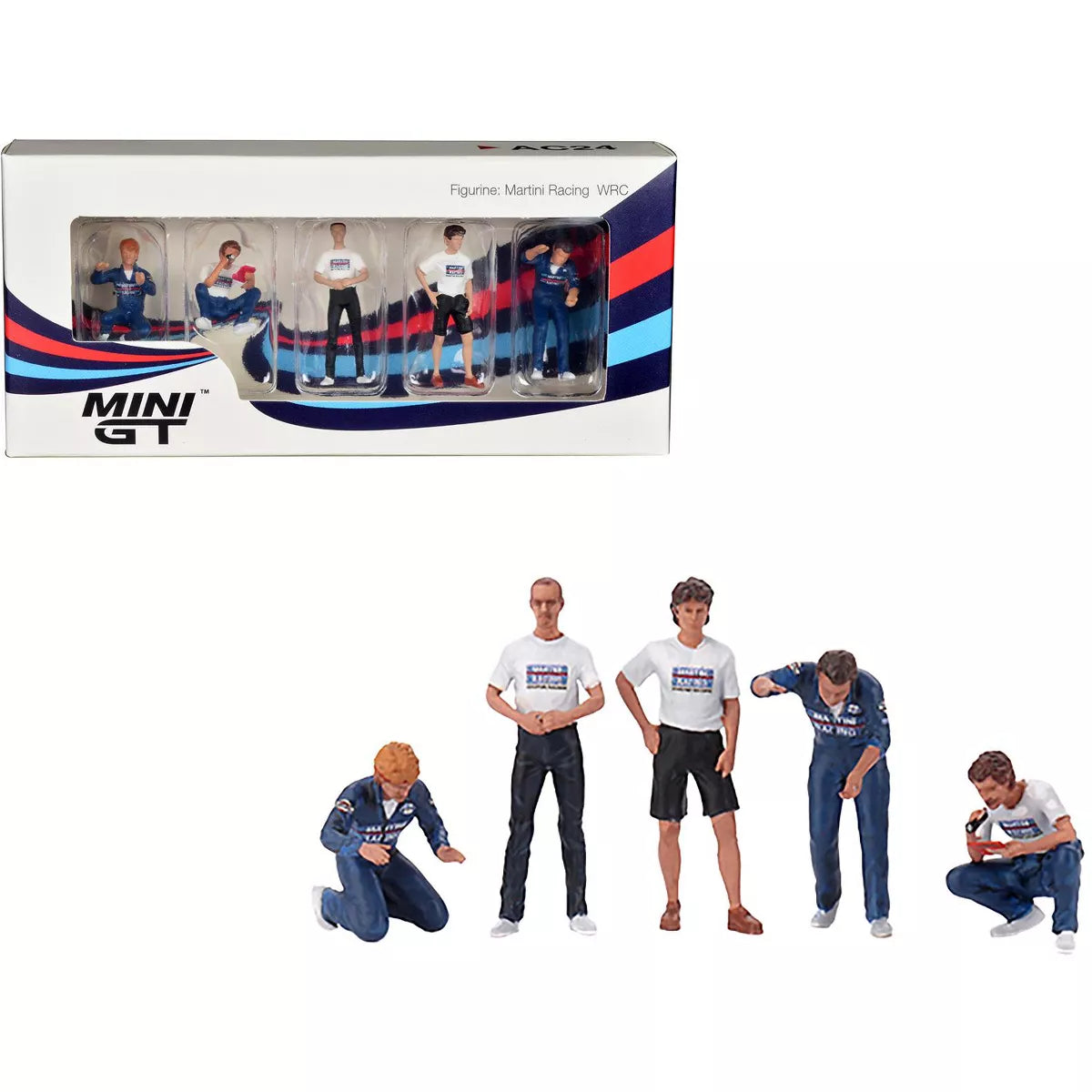 Mini GT 1/64 "Martini Racing WRC" 5 Piece Diecast Figure Set