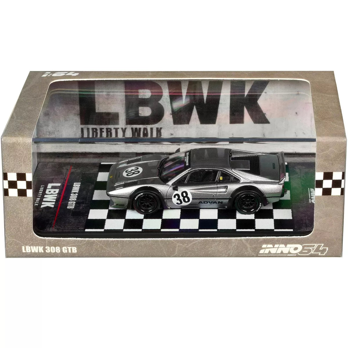 Inno64 1/64 LBWK (Liberty Walk) 308 GTB #38 Gray Metallic