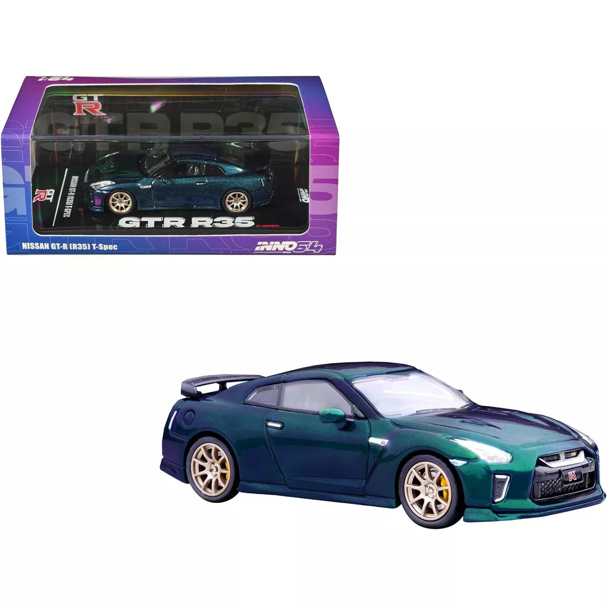 Inno64 1/64 Nissan GT-R (R35) T-Spec RHD (Right Hand Drive) Midnight Purple Metallic