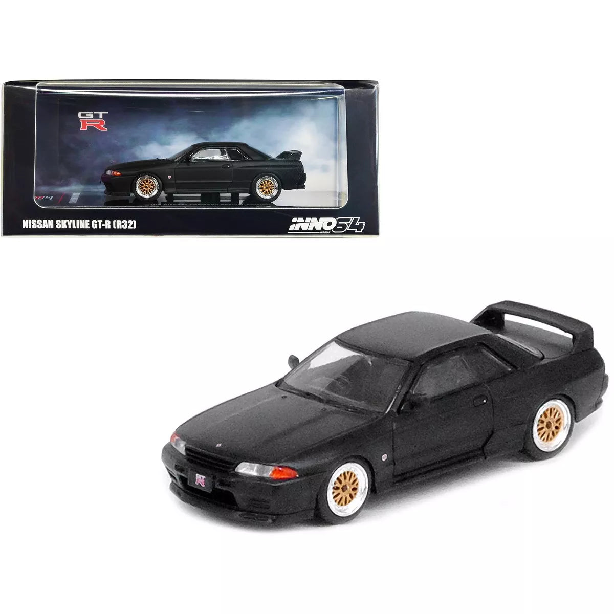 Inno64 1/64 Nissan Skyline GT-R (R32) RHD Matt Black "The Diecast Company Special Edition"