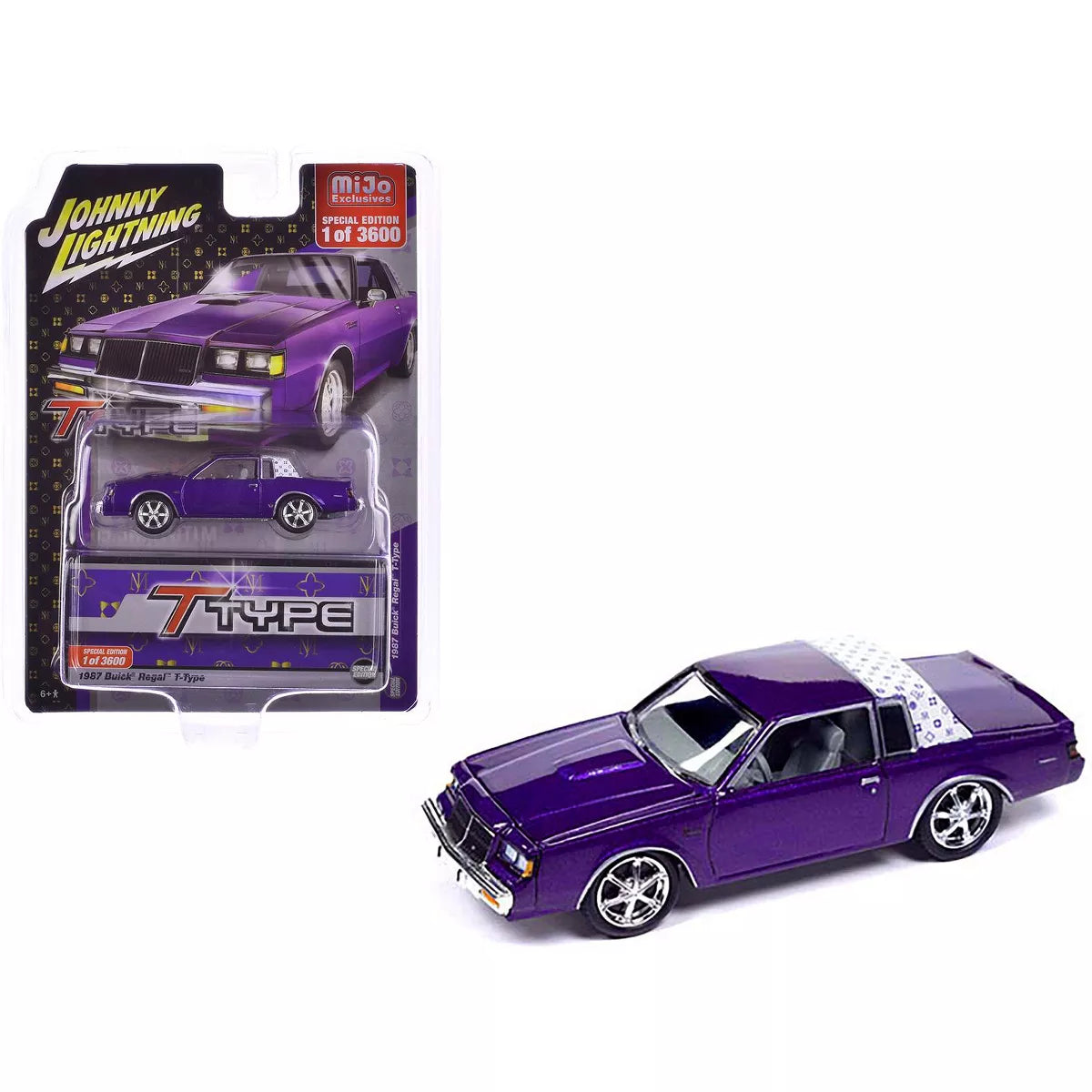 Johnny Lightning 1/64 1987 Buick Regal T-Type Purple Metallic Limited Edition to 3600 pieces