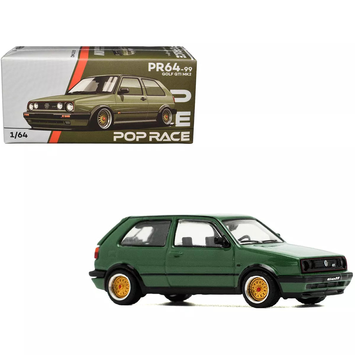 Pop Race 1/64 Volkswagen Golf GTI MK2 Green