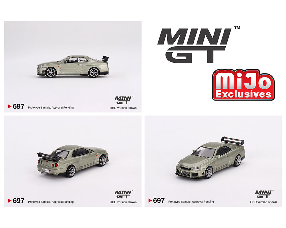 Nissan Skyline GT-R (R34) "Tommykaira R-z" RHD (Right Hand Drive) Millenium Jade Metallic Limited Edition to 6000 pieces Worldwide 1/64 Diecast Model
