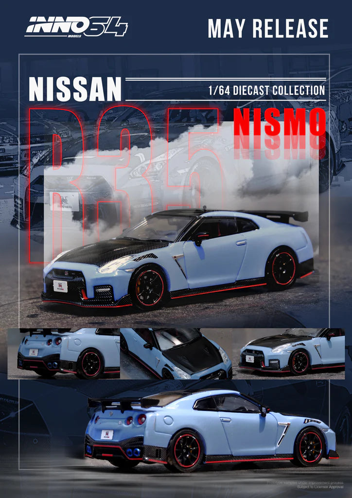 Inno64 Nissan Skyline GT-R R35 Nismo Stealth Gray 1/64 Diecast Model