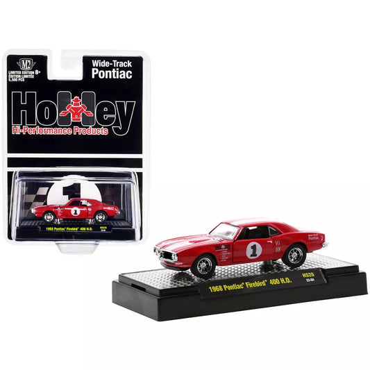 M2 Machines 1/64 1968 Pontiac Firebird 400 H.O. #1 Carousel Red w/White Stripes "Holley" Ltd Ed to 5500 pcs