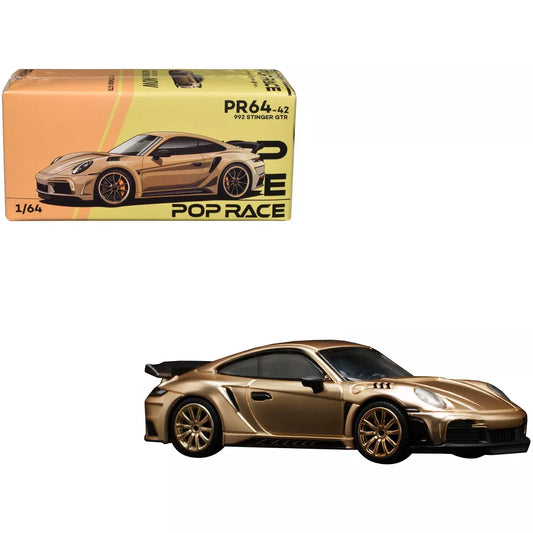 Pop Race 1/64 992 Stinger GTR Gold Metallic