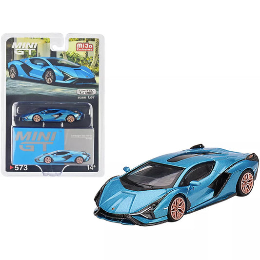 Mini GT 1/64 Lamborghini Sian FKP 37 Blu Aegir Blue Metallic Limited Edition to 6960 pieces