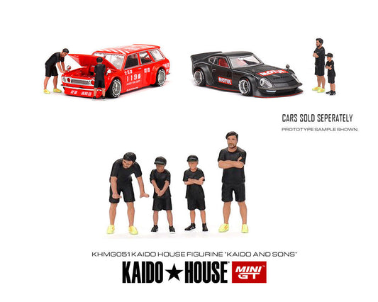 Kaido House x Mini GT 1:64 Figurine Set of 4 Kaido & Sons