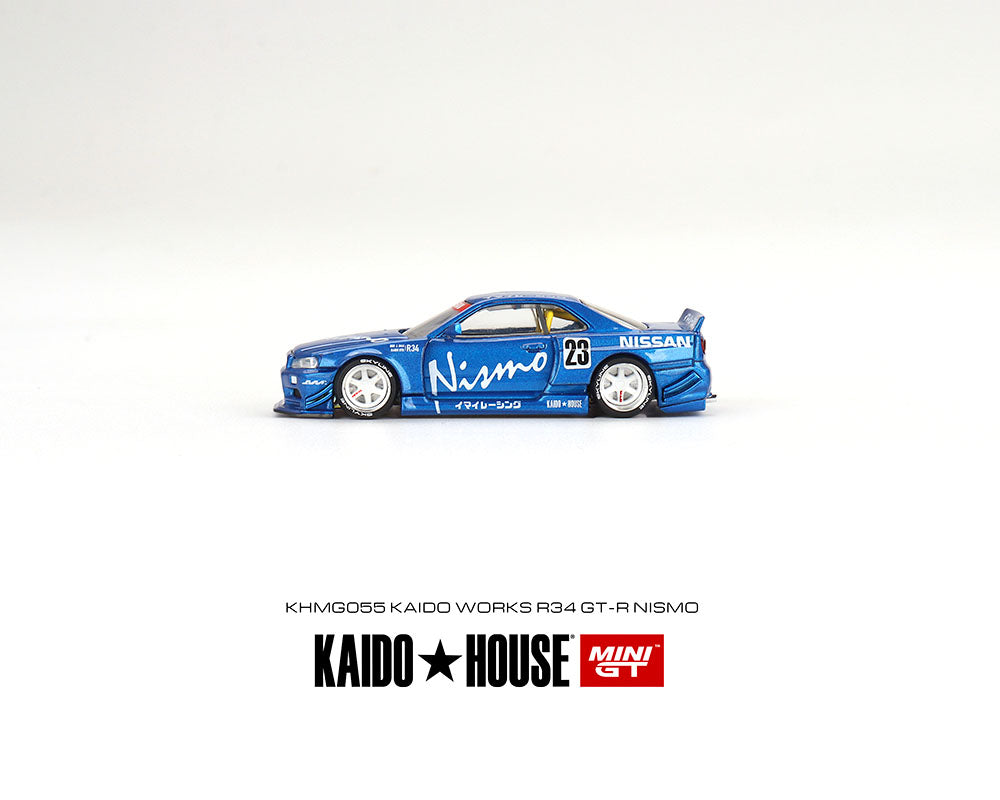 Kaido House x Mini GT 1:64 Nissan Skyline GT-R (R34) Kaido Works V3 Blue