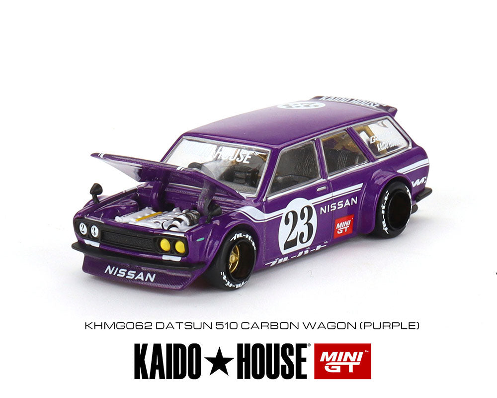 Kaido House x Mini GT 1:64 Datsun KAIDO 510 Wagon CARBON FIBER V1 Purple
