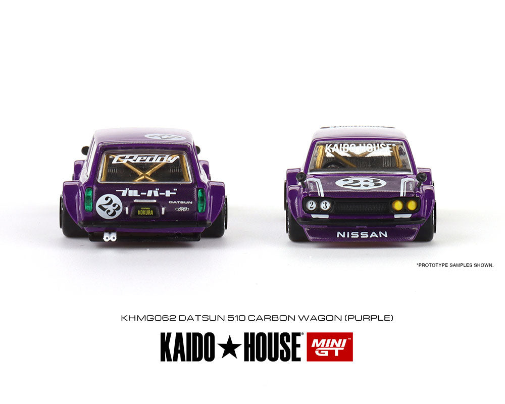 Kaido House x Mini GT 1:64 Datsun KAIDO 510 Wagon CARBON FIBER V1 Purple