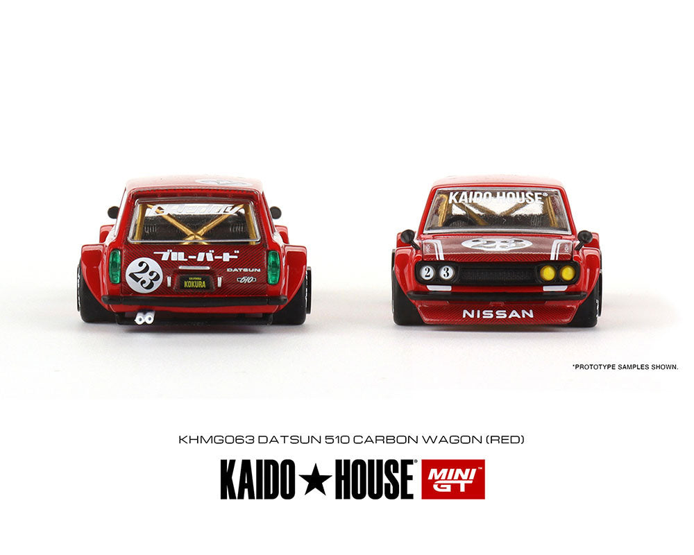 Kaido House x Mini GT 1:64 Datsun KAIDO 510 Wagon CARBON FIBER V2 Red