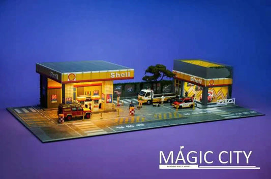 Magic City 1:64 Diorama Shell Gas Station & Display Building  (cars & figures NOT included)